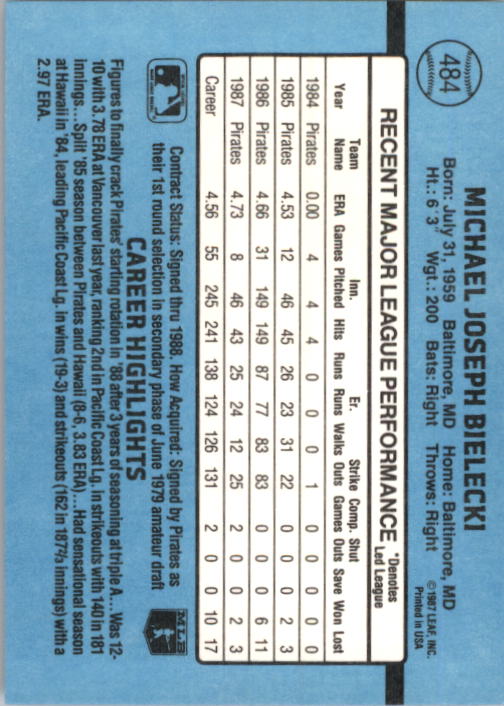 B2120- 1988 Donruss Baseball Cards 249-496 +Rookies -You Pick- 10+ FREE US SHIP - Picture 473 of 497