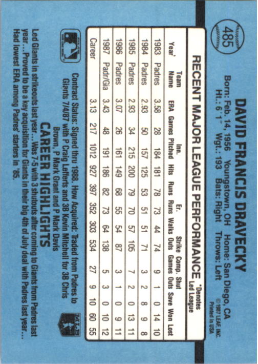 B2120- 1988 Donruss Baseball Cards 249-496 +Rookies -You Pick- 10+ FREE US SHIP - Picture 475 of 497