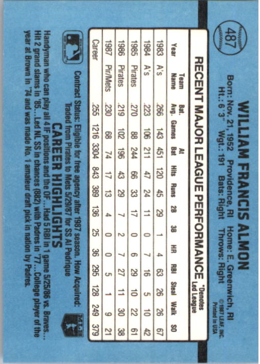 thumbnail 169  - 1988 Donruss Baseball (Cards 401-599) (Pick Your Cards)