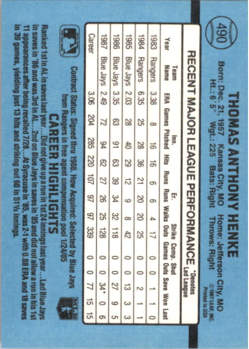 B2120- 1988 Donruss Baseball Cards 249-496 +Rookies -You Pick- 10+ FREE US SHIP - Picture 485 of 497
