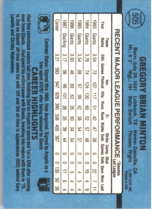 thumbnail 197  - 1988 Donruss Baseball (Cards 401-599) (Pick Your Cards)