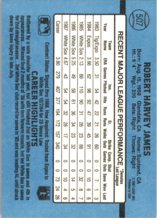 thumbnail 201  - 1988 Donruss Baseball (Cards 401-599) (Pick Your Cards)