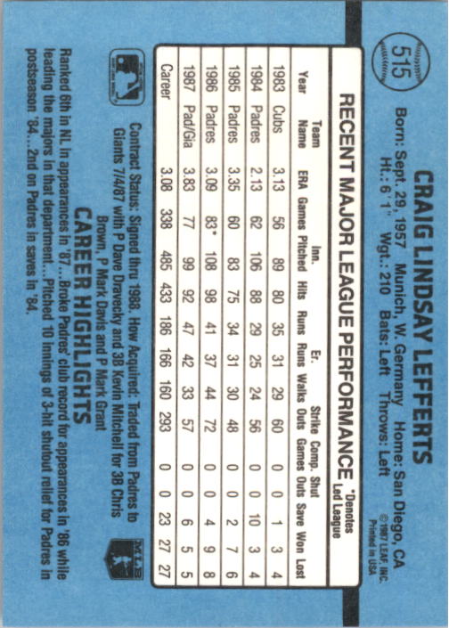 thumbnail 217  - 1988 Donruss Baseball (Cards 401-599) (Pick Your Cards)