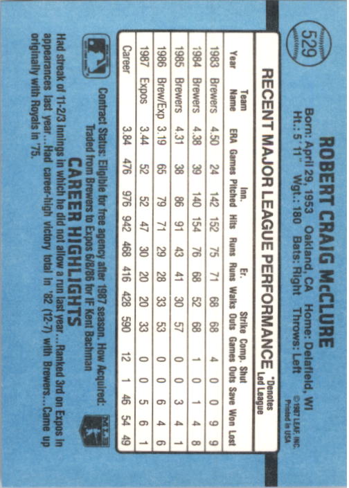 thumbnail 243  - 1988 Donruss Baseball (Cards 401-599) (Pick Your Cards)