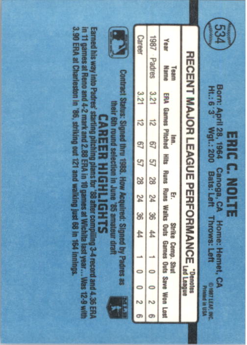 thumbnail 253  - 1988 Donruss Baseball (Cards 401-599) (Pick Your Cards)