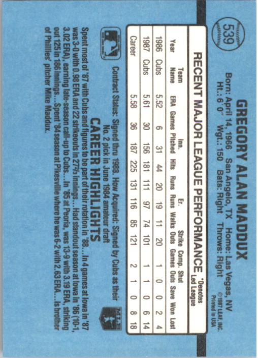 thumbnail 263  - 1988 Donruss Baseball (Cards 401-599) (Pick Your Cards)