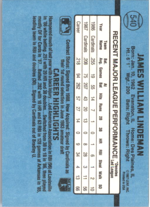 thumbnail 265  - 1988 Donruss Baseball (Cards 401-599) (Pick Your Cards)
