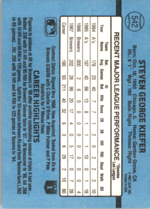thumbnail 269  - 1988 Donruss Baseball (Cards 401-599) (Pick Your Cards)