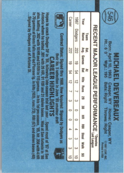 thumbnail 277  - 1988 Donruss Baseball (Cards 401-599) (Pick Your Cards)