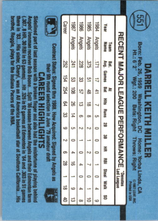 thumbnail 287  - 1988 Donruss Baseball (Cards 401-599) (Pick Your Cards)