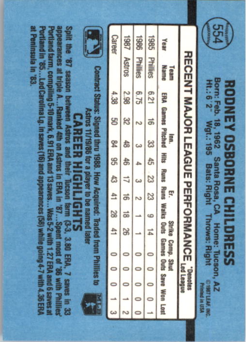 thumbnail 293  - 1988 Donruss Baseball (Cards 401-599) (Pick Your Cards)
