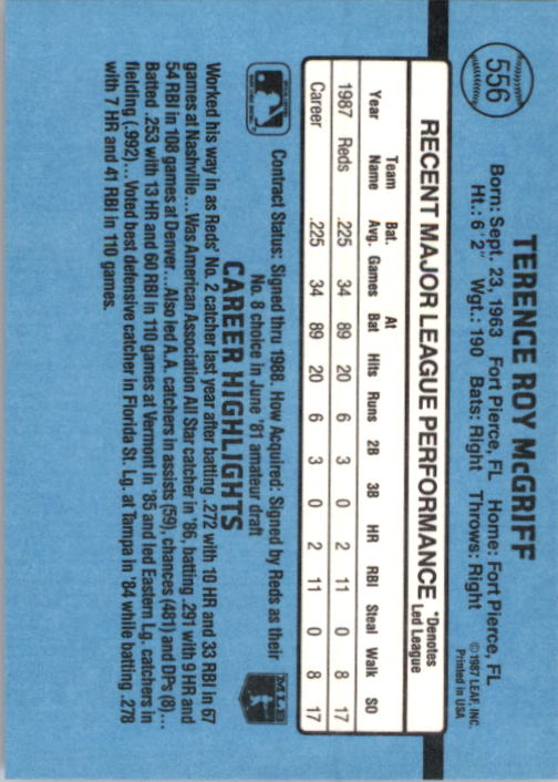 thumbnail 297  - 1988 Donruss Baseball (Cards 401-599) (Pick Your Cards)