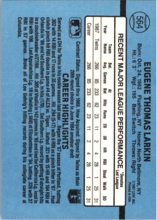 thumbnail 313  - 1988 Donruss Baseball (Cards 401-599) (Pick Your Cards)