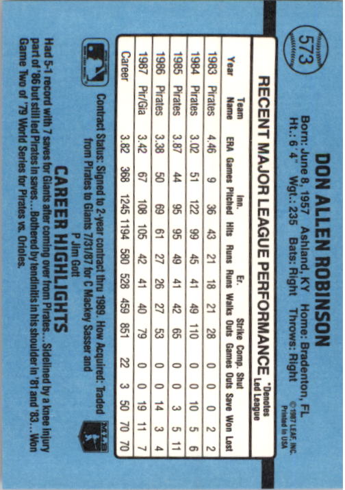 thumbnail 331  - 1988 Donruss Baseball (Cards 401-599) (Pick Your Cards)