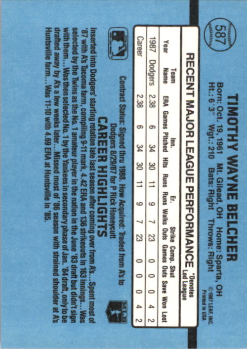 thumbnail 359  - 1988 Donruss Baseball (Cards 401-599) (Pick Your Cards)