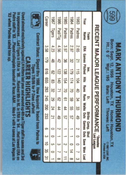 thumbnail 383  - 1988 Donruss Baseball (Cards 401-599) (Pick Your Cards)