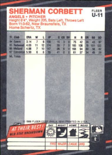 thumbnail 23  - 1988 Fleer Update Baseball #1-132 - Your Choice GOTBASEBALLCARDS
