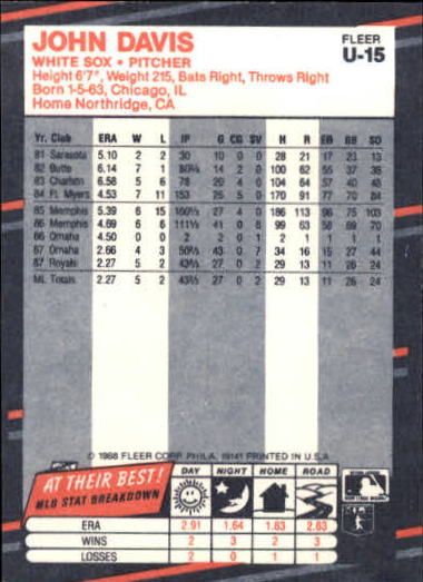 thumbnail 31  - 1988 Fleer Update Baseball #1-132 - Your Choice GOTBASEBALLCARDS