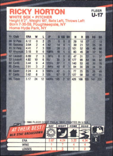 thumbnail 35  - 1988 Fleer Update Baseball #1-132 - Your Choice GOTBASEBALLCARDS