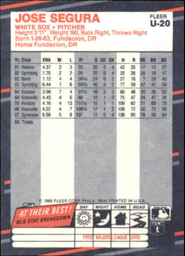 thumbnail 41  - 1988 Fleer Update Baseball #1-132 - Your Choice GOTBASEBALLCARDS