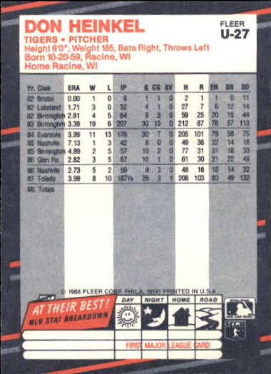 thumbnail 55  - 1988 Fleer Update Baseball #1-132 - Your Choice GOTBASEBALLCARDS