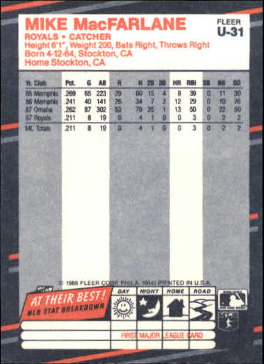 thumbnail 63  - 1988 Fleer Update Baseball #1-132 - Your Choice GOTBASEBALLCARDS