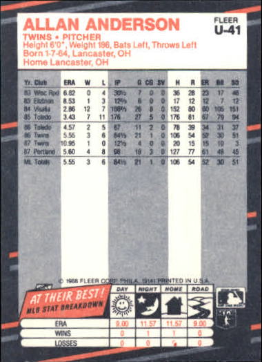 thumbnail 81  - 1988 Fleer Update Baseball #1-132 - Your Choice GOTBASEBALLCARDS