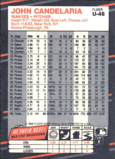 thumbnail 91  - 1988 Fleer Update Baseball #1-132 - Your Choice GOTBASEBALLCARDS