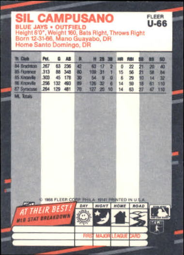 thumbnail 131  - 1988 Fleer Update Baseball #1-132 - Your Choice GOTBASEBALLCARDS