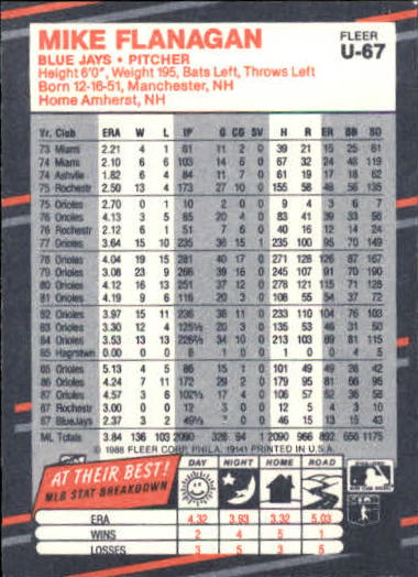 thumbnail 133  - 1988 Fleer Update Baseball #1-132 - Your Choice GOTBASEBALLCARDS