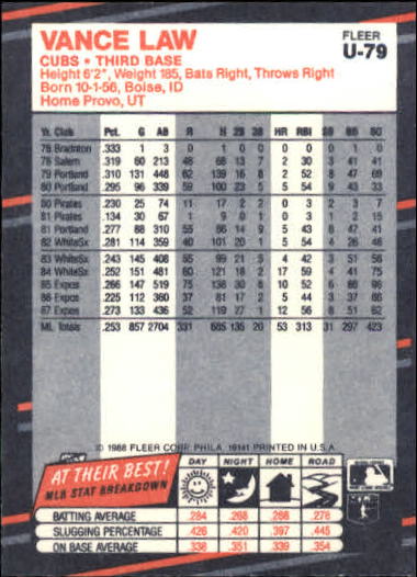 thumbnail 155  - 1988 Fleer Update Baseball #1-132 - Your Choice GOTBASEBALLCARDS
