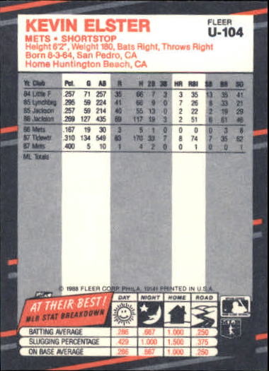 thumbnail 203  - 1988 Fleer Update Baseball #1-132 - Your Choice GOTBASEBALLCARDS