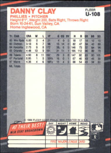 thumbnail 211  - 1988 Fleer Update Baseball #1-132 - Your Choice GOTBASEBALLCARDS