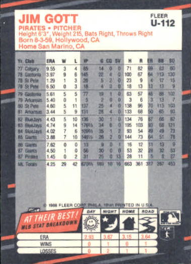 thumbnail 219  - 1988 Fleer Update Baseball #1-132 - Your Choice GOTBASEBALLCARDS