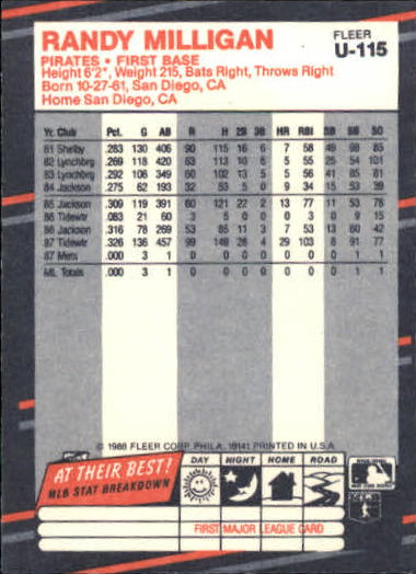 thumbnail 225  - 1988 Fleer Update Baseball #1-132 - Your Choice GOTBASEBALLCARDS