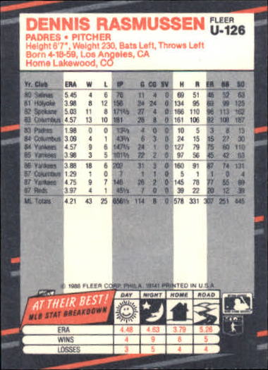 thumbnail 247  - 1988 Fleer Update Baseball #1-132 - Your Choice GOTBASEBALLCARDS