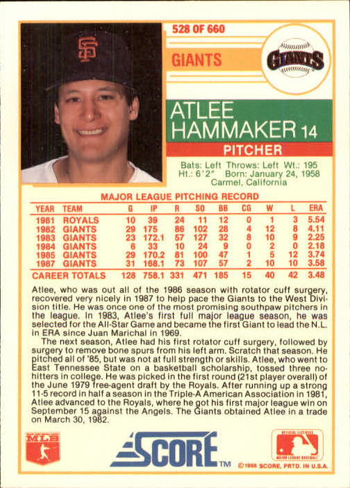1988 Score Baseball Card Pick 514-660 - Picture 31 of 251