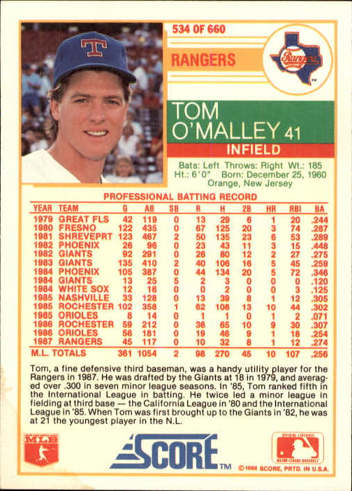 1988 Score Baseball Card Pick 514-660 - Picture 43 of 251
