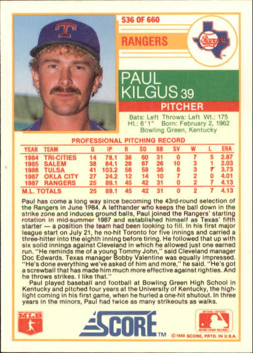 1988 Score Baseball Card Pick 514-660 - Picture 47 of 251