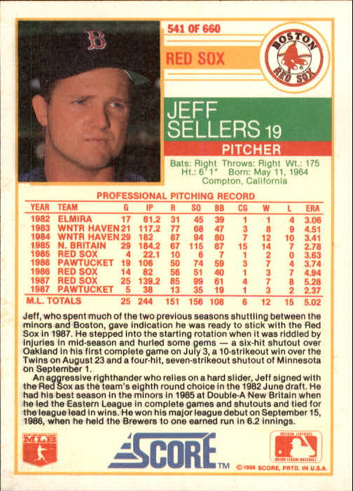 1988 Score Baseball Card Pick 514-660 - Picture 57 of 251