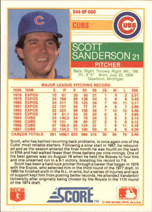 1988 Score Baseball Card Pick 514-660 - Picture 63 of 251