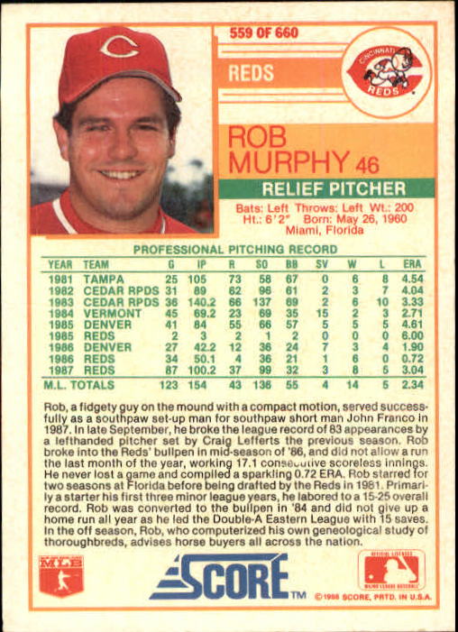 1988 Score Baseball Card Pick 514-660 - Picture 91 of 251