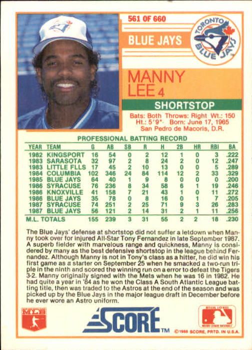 1988 Score Baseball Card Pick 514-660 - Picture 95 of 251