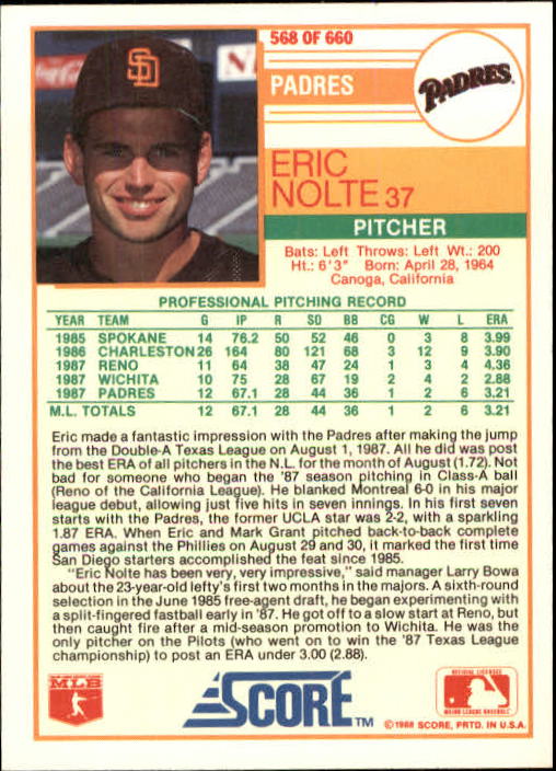 1988 Score Baseball Card Pick 514-660 - Picture 109 of 251