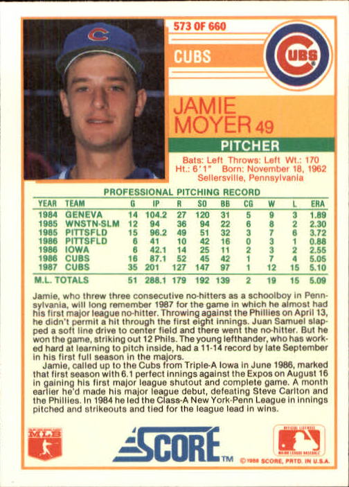1988 Score Baseball Card Pick 514-660 - Picture 117 of 251