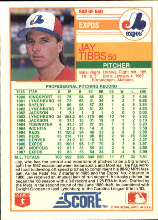 1988 Score Baseball Card Pick 514-660 - Picture 177 of 251