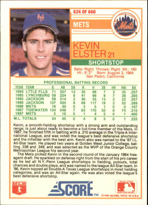 1988 Score Baseball Card Pick 514-660 - Picture 203 of 251