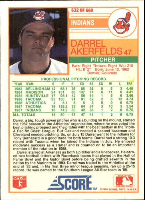 1988 Score Baseball Card Pick 514-660 - Picture 213 of 251