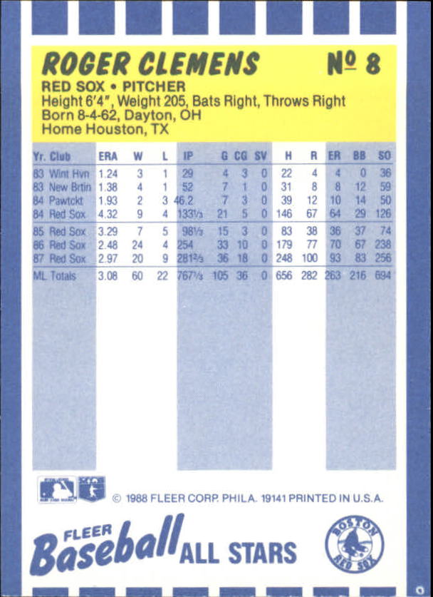 1988 Fleer Baseball All-Stars Baseball Card Pick - Picture 15 of 67