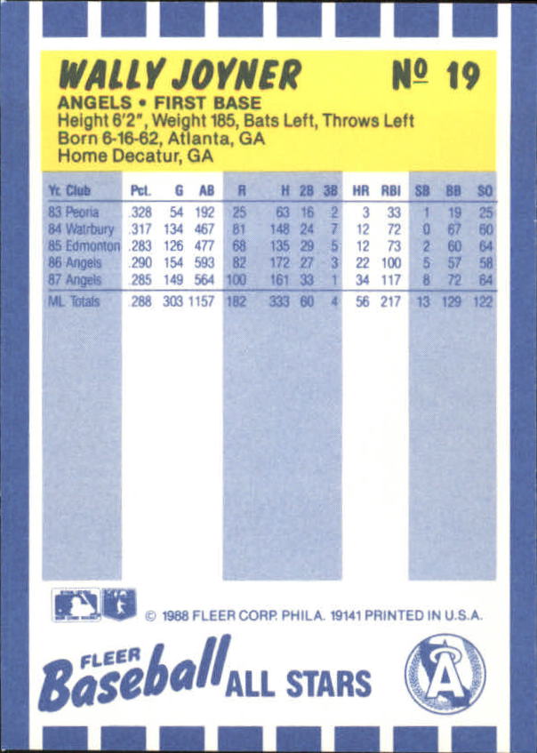 1988 Fleer Baseball All-Stars Baseball Card Pick - Picture 29 of 67